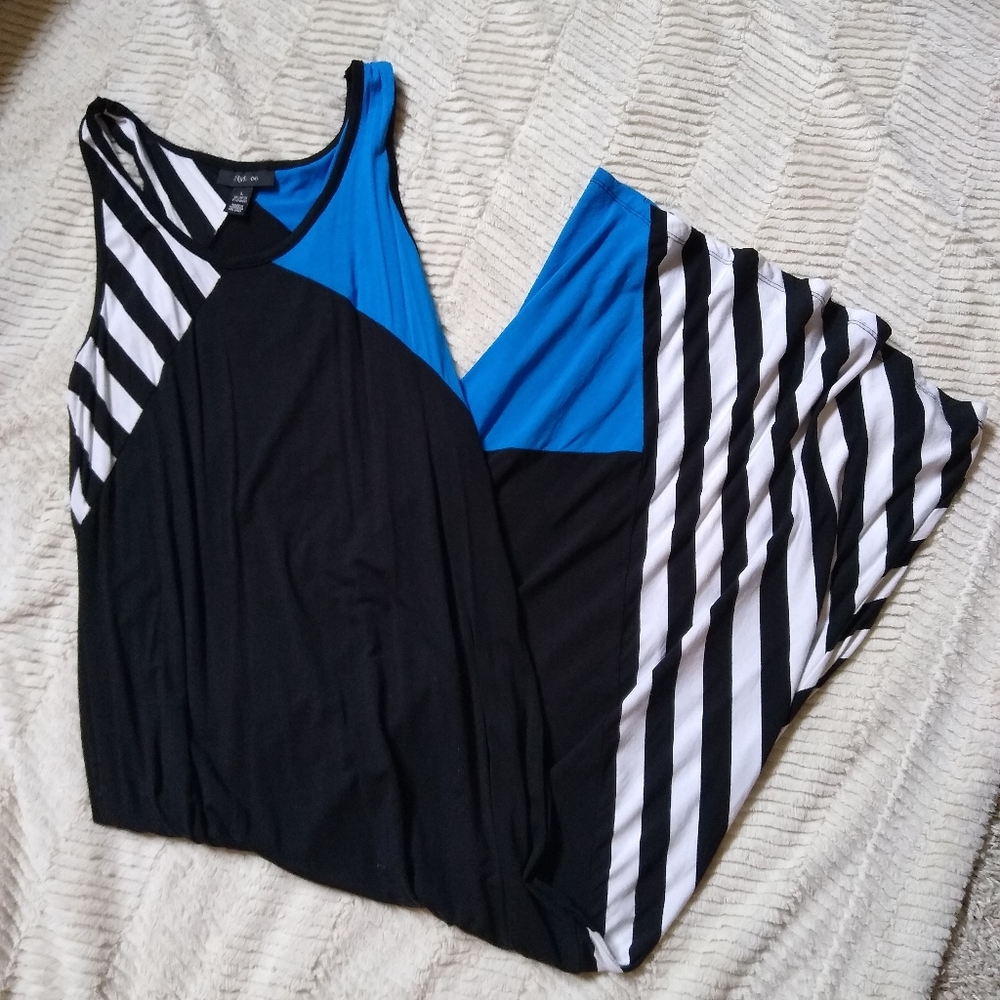 Black, White, and Blue Dress